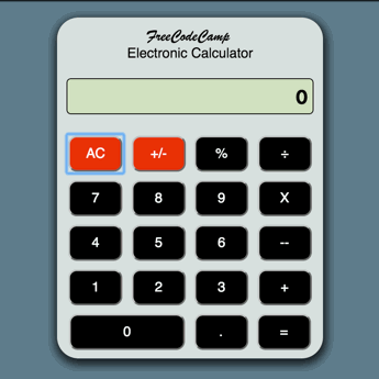 Screenshot of JavaScript calculator