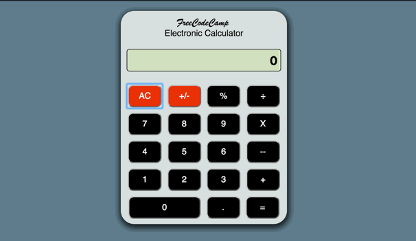 Screenshot of calculator