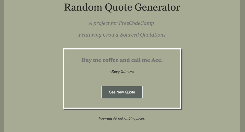 Screenshot of Random Quote Generator